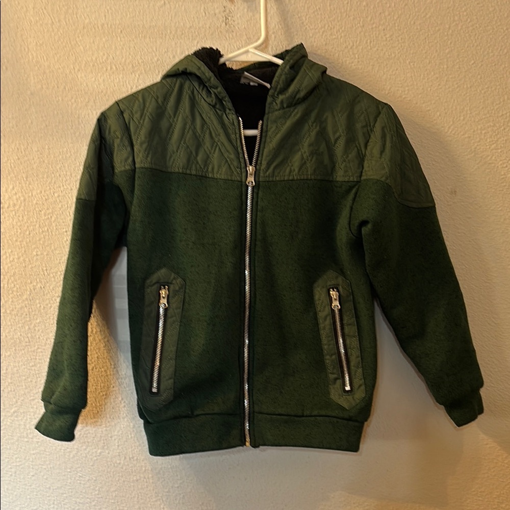 Bocini Green Quilted Zip-Up Jacket size 8